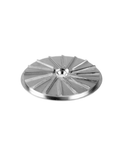 Metallic juicer blade on a white background